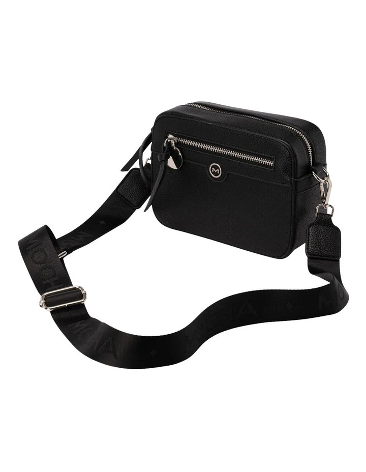 Mocha Cindi Box Crossbody Bag Fabric Strap In Black 6 Mocha Cindi Box Crossbody Bag Fabric Strap In Black - Image 4