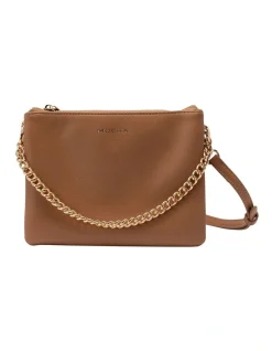 Mocha Double Jessie Crossbody In Tan/ Gold