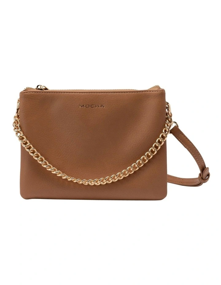 Mocha Double Jessie Crossbody In Tan/ Gold 3 Mocha Double Jessie Crossbody In Tan/ Gold