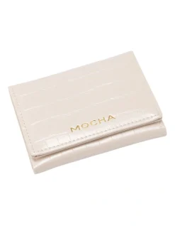 Mocha Bindi Croc-Embossed Mini Wallet In White 7 Mocha Bindi Croc-Embossed Mini Wallet In White -Mocha shop 958714390 3 720x928
