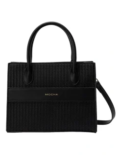 Mocha Tessa Small Tote In Black