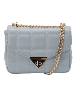 Mocha Mini Vera Quilted Crossbody In Blue
