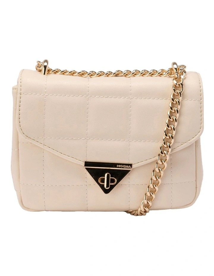 Mocha Mini Vera Quilted Crossbody In White 3 Mocha Mini Vera Quilted Crossbody In White