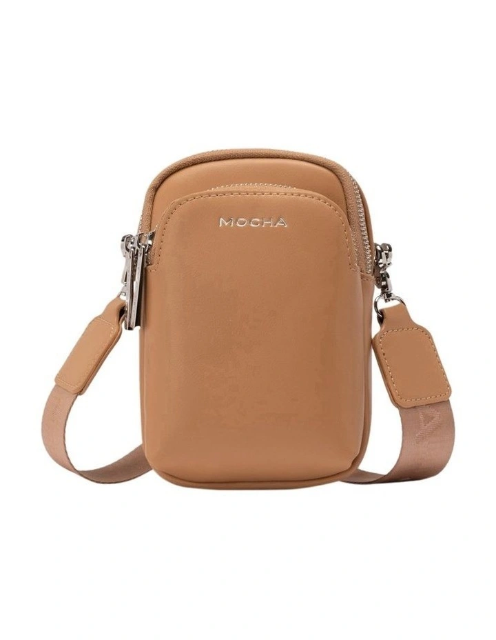 Mocha Medina Phone Crossbody Bag In Tan 3 Mocha Medina Phone Crossbody Bag In Tan