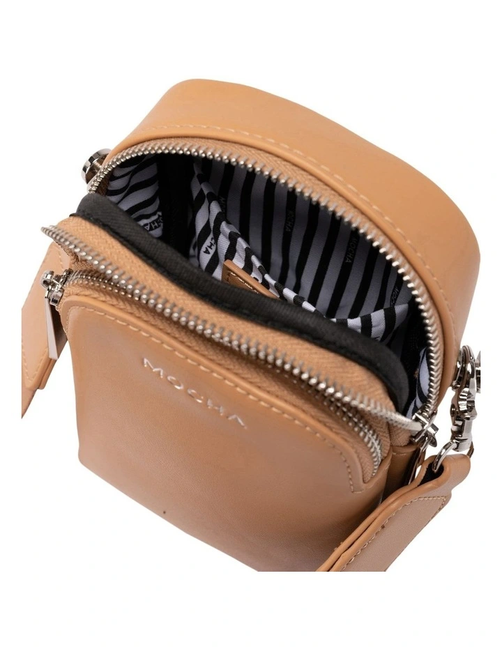 Mocha Medina Phone Crossbody Bag In Tan 5 Mocha Medina Phone Crossbody Bag In Tan - Image 3