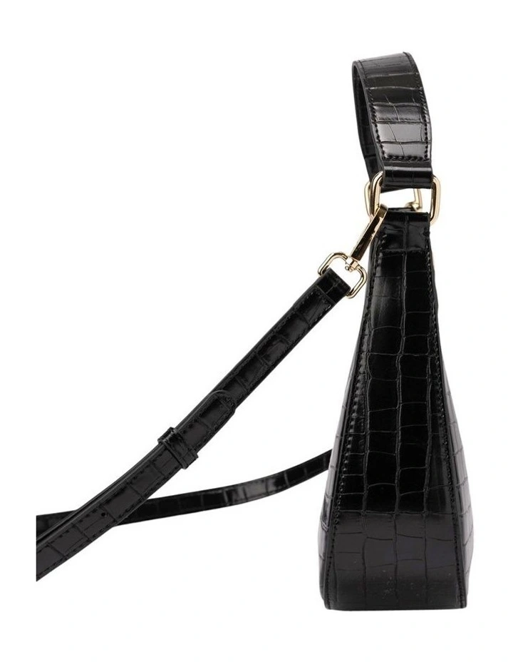 Mocha Aphrodite Stone-Effect Hobo Bag In Black 4 Mocha Aphrodite Stone-Effect Hobo Bag In Black - Image 2