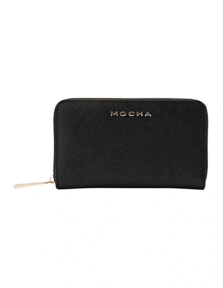 Mocha Kristin Leather Wallet In Black 3 Mocha Kristin Leather Wallet In Black