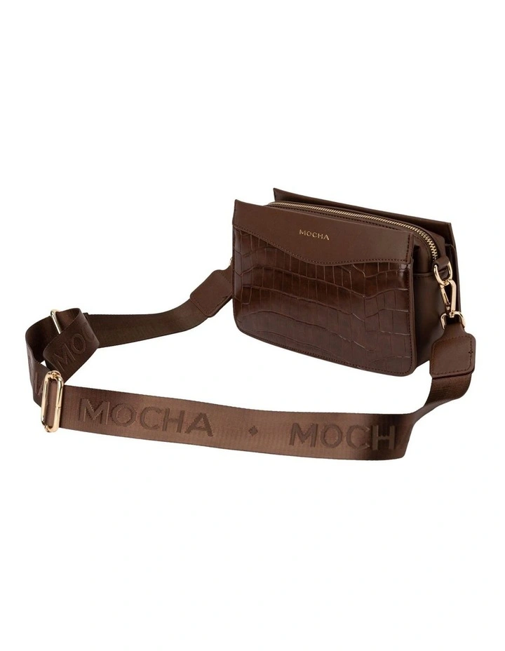 Mocha Bindi Croc-Embossed Box Crossbody In Brown 6 Mocha Bindi Croc-Embossed Box Crossbody In Brown - Image 4