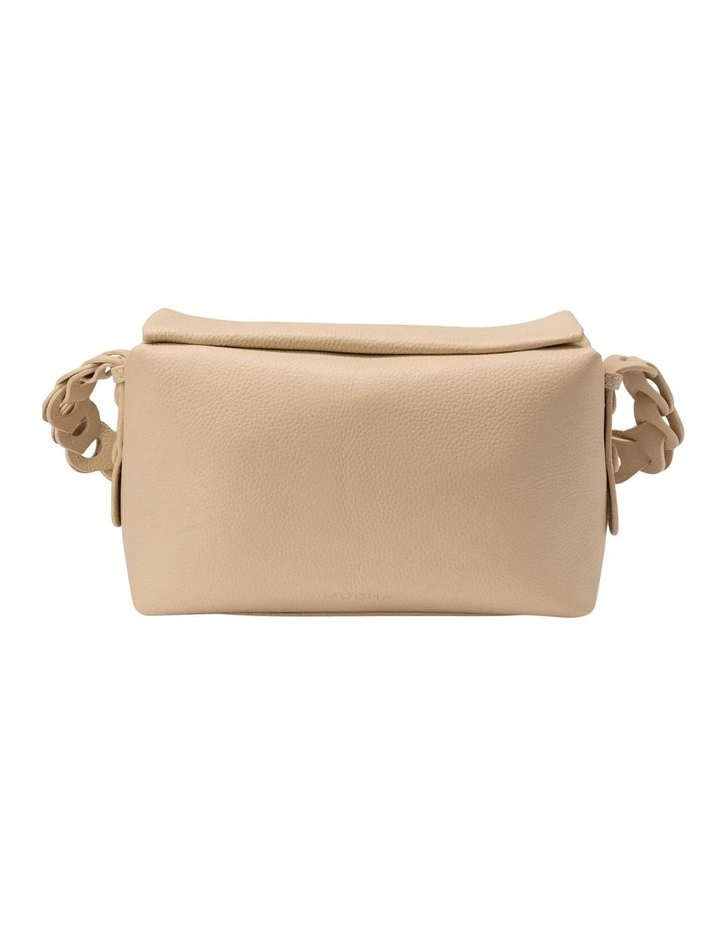 Mocha Lidia Leather Boston Bag In Cream 3 Mocha Lidia Leather Boston Bag In Cream