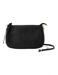 Mocha Fanta Small Leather Crossboday Bag In Black