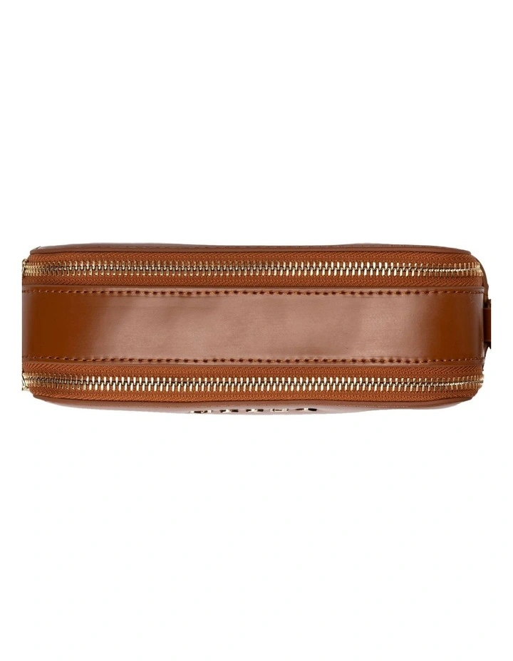 Mocha Alicia Glossy Leather Double Zip Bag In Brown 5 Mocha Alicia Glossy Leather Double Zip Bag In Brown - Image 3