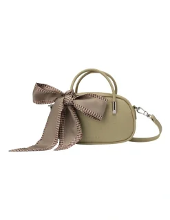 Mocha Laney Leather Mini Top Handle Bag In Green