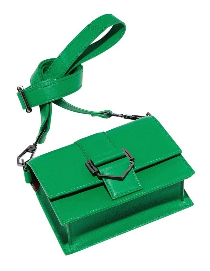 Cue Mini Leather Bag In Vibrant Green 4 Cue Mini Leather Bag In Vibrant Green - Image 2