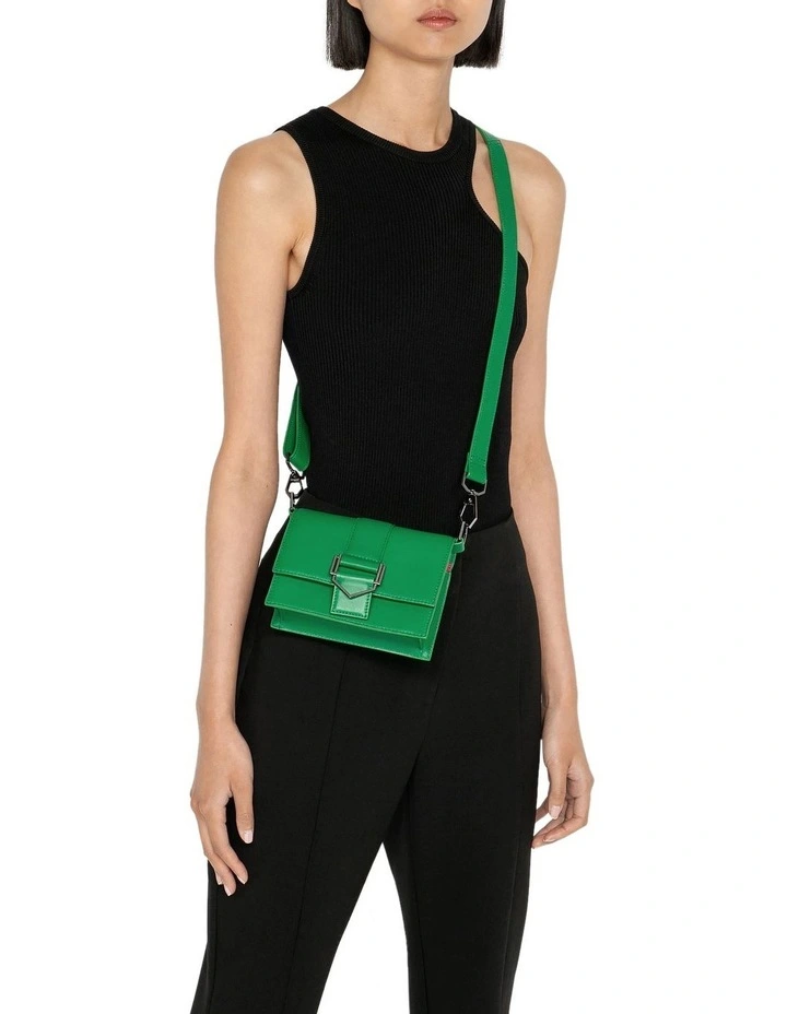 Cue Mini Leather Bag In Vibrant Green 5 Cue Mini Leather Bag In Vibrant Green - Image 3