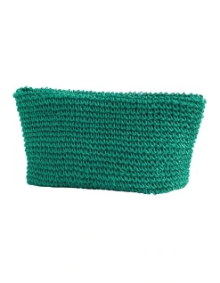 Seed Heritage Logo Straw Pouch In Green