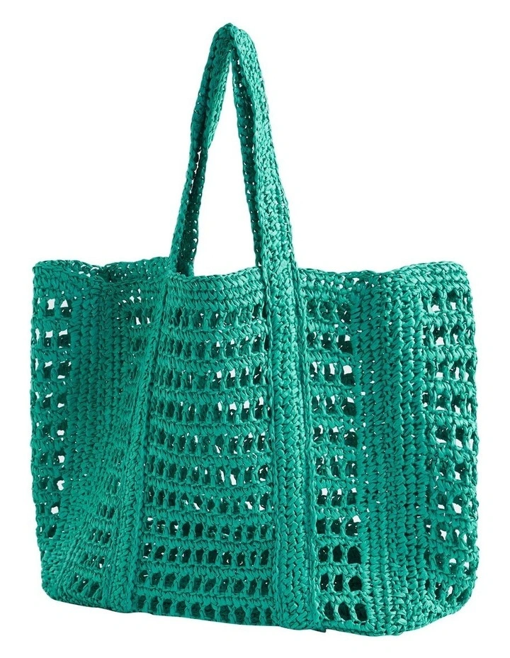 Seed Heritage Slouch Straw Tote In Green 5 Seed Heritage Slouch Straw Tote In Green - Image 3