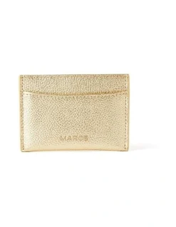 Marcs Suki Leather Card Holder In Light Gold