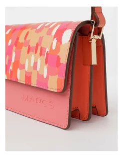 Marcs Amsterdam Snap Closure Crossbody Bag In Pink Print -Mocha shop 965031130 4 1 720x928