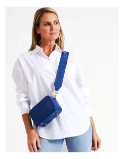 Marcs Budapest Zip Around Crossbody In Royal Blue -Mocha shop 965041930 4 720x928