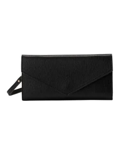 Mocha Mikaela Long Wallet In Black