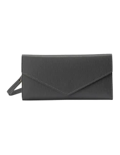Mocha Mikaela Long Wallet In Grey