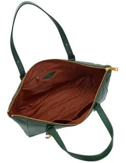 Fossil Carlie Tote In Green -Mocha shop 967783690 3 720x928