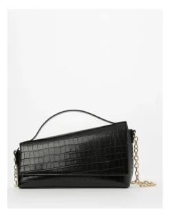 Tokito Shelby Croc Shoulder Bag In Black