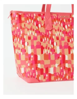 Marcs Tenerife Top Handle Tote Bag In Pink Print -Mocha shop 969378220 3 720x928