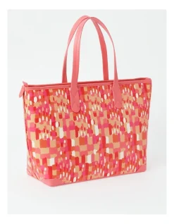 Marcs Tenerife Top Handle Tote Bag In Pink Print -Mocha shop 969378220 6 720x928