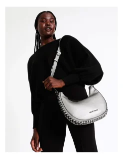 Wayne Cooper Zuri Crossbody Bag In Silver