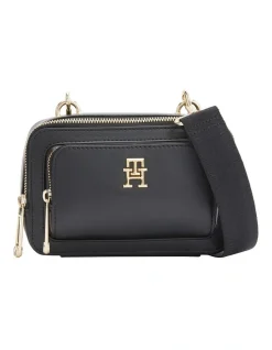Tommy Hilfiger Iconic Tommy Camera Crossbody In Black