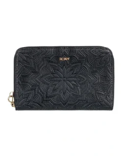 Roxy Back In Brooklyn All Around Zipper Wallet In Black