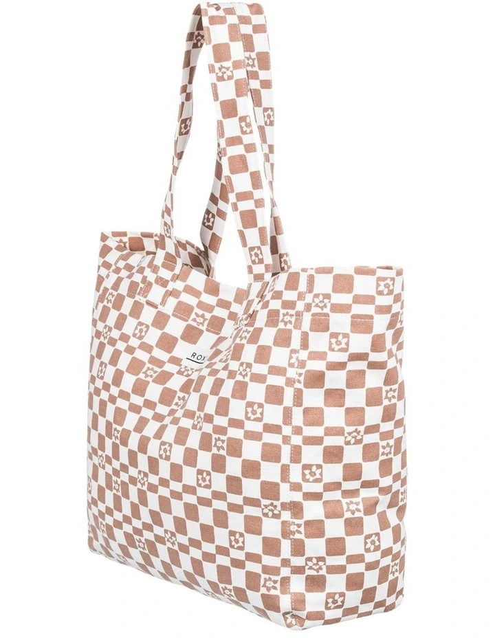 Roxy Anti Bad Vibes Printed Large Tote Bag In Brown Multi 5 Roxy Anti Bad Vibes Printed Large Tote Bag In Brown Multi - Image 3