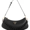 Guess Corina Zip Top Shoulder Bag In Black -Mocha shop 977208400 1 720x928