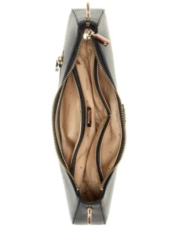 Guess Corina Zip Top Shoulder Bag In Black -Mocha shop 977208400 3 720x928