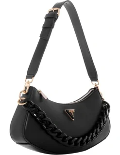 Guess Corina Zip Top Shoulder Bag In Black -Mocha shop 977208400 4 720x928