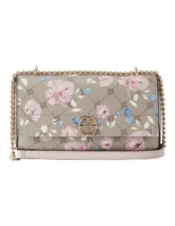Nine West Kyelle Floral Logo Crossbody Bag In Grey