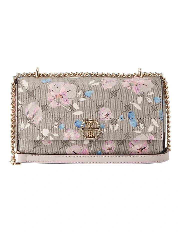 Nine West Kyelle Floral Logo Crossbody Bag In Grey 3 Nine West Kyelle Floral Logo Crossbody Bag In Grey