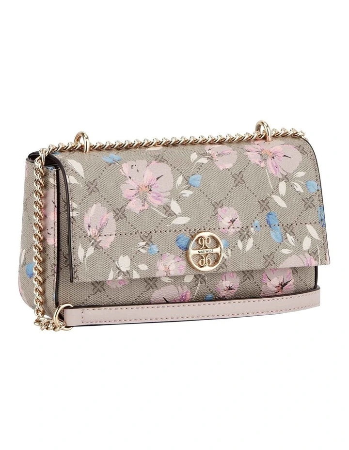 Nine West Kyelle Floral Logo Crossbody Bag In Grey 6 Nine West Kyelle Floral Logo Crossbody Bag In Grey - Image 4
