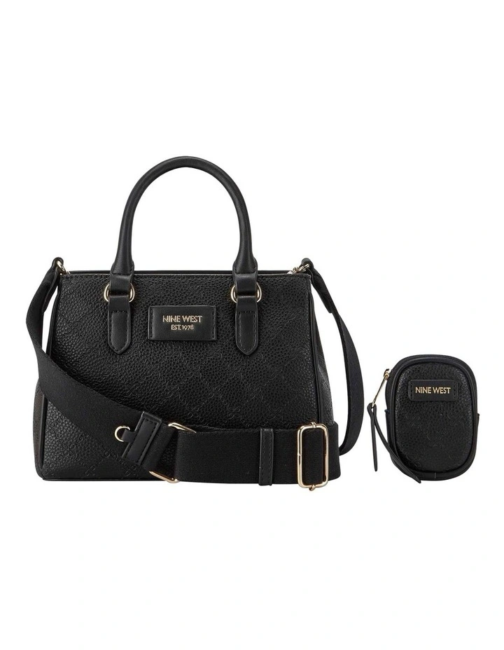 Nine West Houghton Black Satchel Bag In Black 3 Nine West Houghton Black Satchel Bag In Black