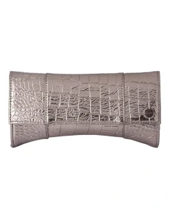 Olga Berg Tash Clutch Bag In Gunmetal