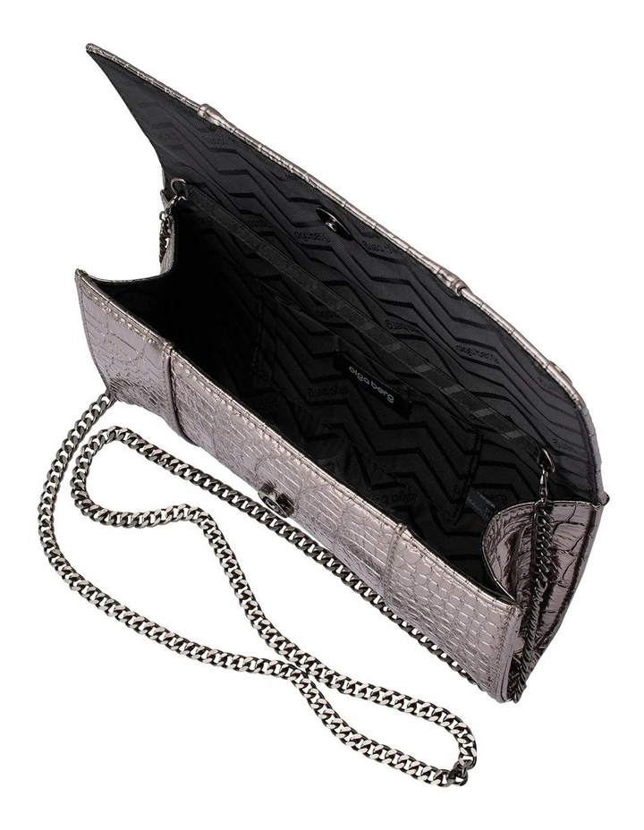 Olga Berg Tash Clutch Bag In Gunmetal 5 Olga Berg Tash Clutch Bag In Gunmetal - Image 3