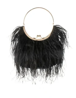 Olga Berg Penny Clutch Bag In Black