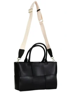Belle & Bloom Long Way Home Woven Tote In Black -Mocha shop 978403870 978403060 4 720x928