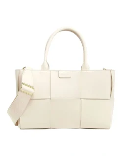 Belle & Bloom Long Way Home Woven Tote In Cream
