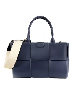 Belle & Bloom Long Way Home Woven Tote In Navy