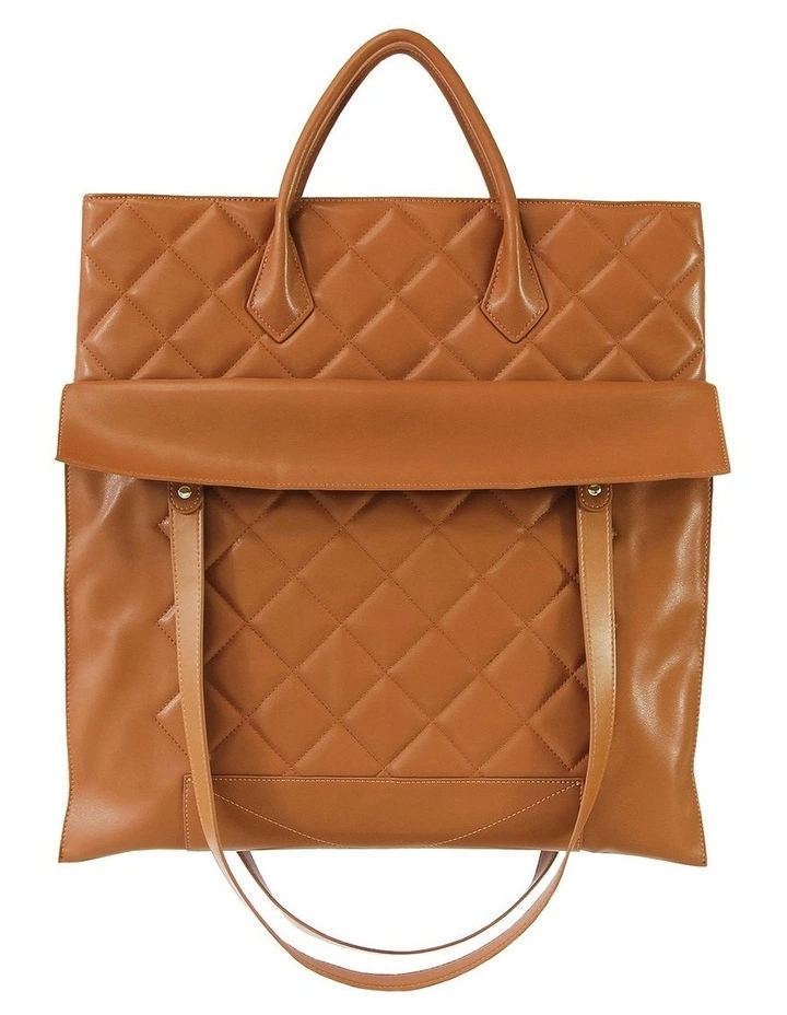 Belle & Bloom Lost Lovers Quilted Leather Tote In Camel 6 Belle & Bloom Lost Lovers Quilted Leather Tote In Camel - Image 4
