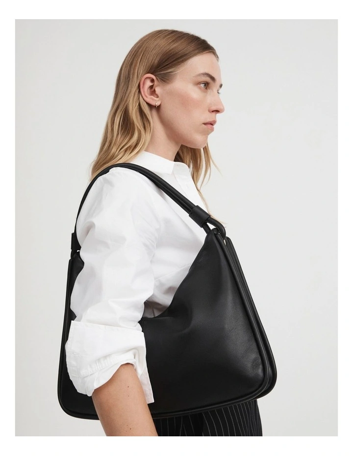 Witchery Soft Leather Shoulder Bag In Black 4 Witchery Soft Leather Shoulder Bag In Black - Image 2