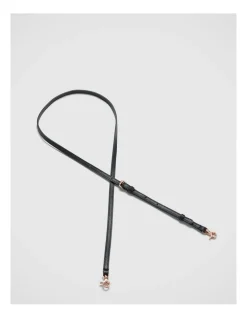 Mimco Link Bag Shoulder Strap In Black Rose Gold