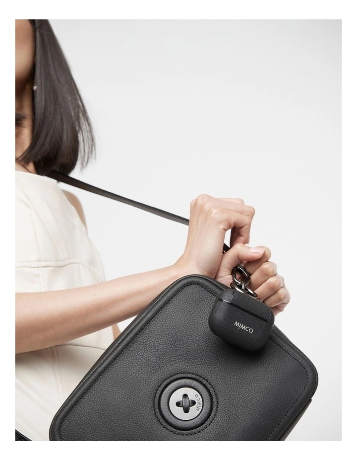 Mimco Mimpod Airpod Pro Keyring Case In Black Gunmetal 4 Mimco Mimpod Airpod Pro Keyring Case In Black Gunmetal - Image 2